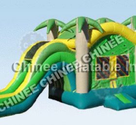T5-168 ปราสาท Inflatable Jungle ธีมบ้านตีกลับพร้อมสไลด์ Combo