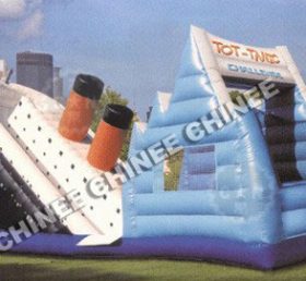 T8-137 Titanic พองแห้งสไลด์ trampoline เกมผสม