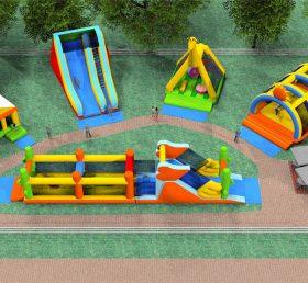 IS11-4022 สนามเด็กเล่นกลางแจ้งสำหรับสวนสนุก Inflatable Zone