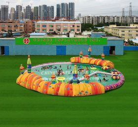 Pool3-102 ปราสาท Inflatable สระว่ายน้ำ Aqua Park