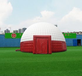 Tent1-4672 เต็นท์โดมสีแดงและสีขาวสำหรับงานนิทรรศการขนาดใหญ่