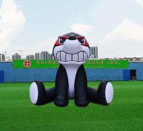 S4-609 โฆษณาที่กำหนดเอง Inflatable Mascot สัตว์สุนัขดำ